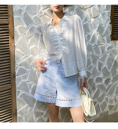 Blusa Francesa Elegante de Manga Larga - Estilo Socialite para Mujer - Image 11