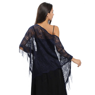 Vestido de Noche con Capa de Encaje y Escote Triangular - Image 56