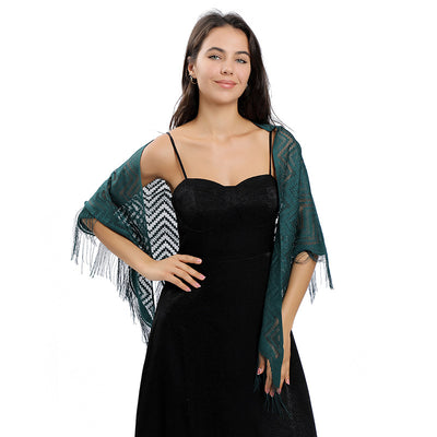 Vestido de Noche con Capa de Encaje y Escote Triangular - Image 57