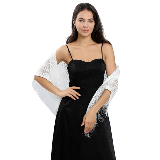 Vestido de Noche con Capa de Encaje y Escote Triangular - Image 61