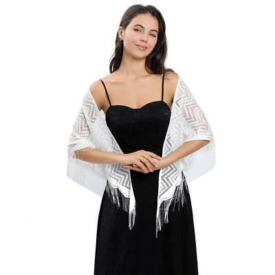 Vestido de Noche con Capa de Encaje y Escote Triangular - Image 65