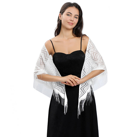 Vestido de Noche con Capa de Encaje y Escote Triangular - Image 65