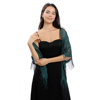 Vestido de Noche con Capa de Encaje y Escote Triangular - Image 75
