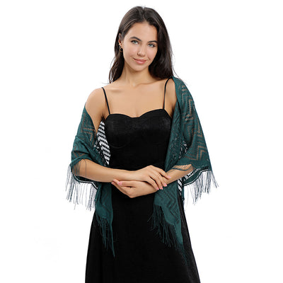 Vestido de Noche con Capa de Encaje y Escote Triangular - Image 79
