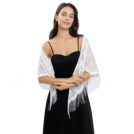 Vestido de Noche con Capa de Encaje y Escote Triangular - Image 81