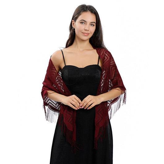 Vestido de Noche con Capa de Encaje y Escote Triangular - Image 88