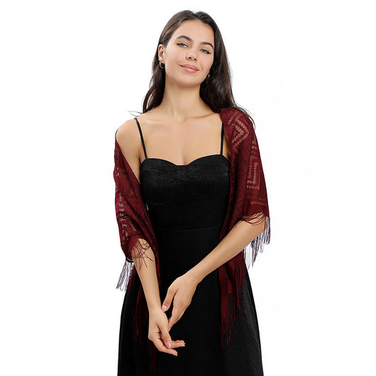Vestido de Noche con Capa de Encaje y Escote Triangular - Image 90