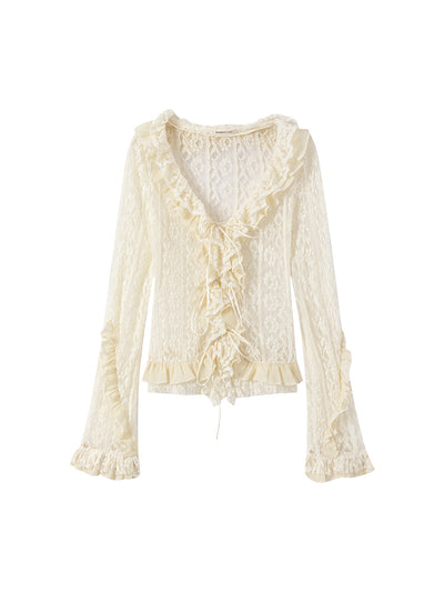 Suéter de Cuello Alto con Encaje y Mangas Largas - Image 10
