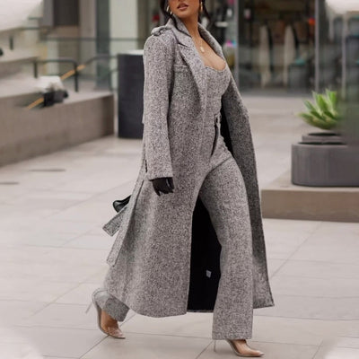 Chaqueta Térmica Larga con Cuello Solapa y Forro Peluche para Mujer - Image 11