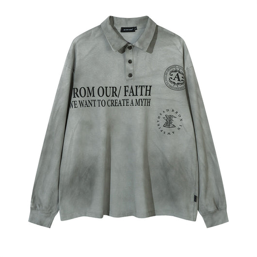 Polo Manga Larga con Letras Distressed Punk Waste Soil - Image 20