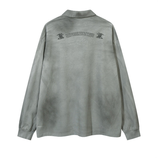 Polo Manga Larga con Letras Distressed Punk Waste Soil - Image 24