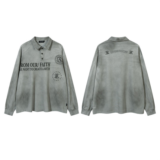 Polo Manga Larga con Letras Distressed Punk Waste Soil - Image 25