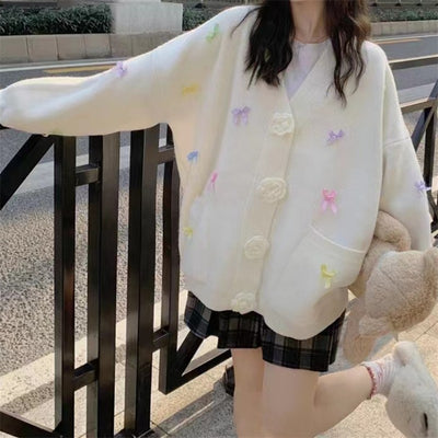 Cardigan Tejido con Moño Oversized para Mujer - Image 16