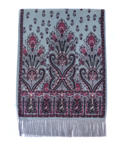 Pañuelo Étnico Retro Estampado Cachemir Xinjiang con Borlas - Image 23