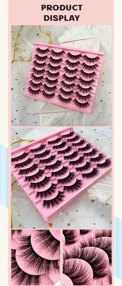 Pestañas Postizas 14 Pares Efecto Natural Volumen Rizadas Largas - Image 12