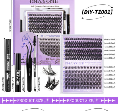 Kit Completo de Pestañas Postizas Segmentadas con Adhesivo Doble - Image 7