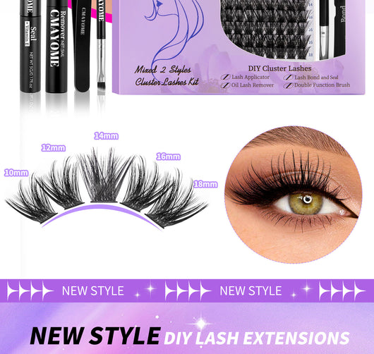 Kit Completo de Pestañas Postizas Segmentadas con Adhesivo Doble - Image 10