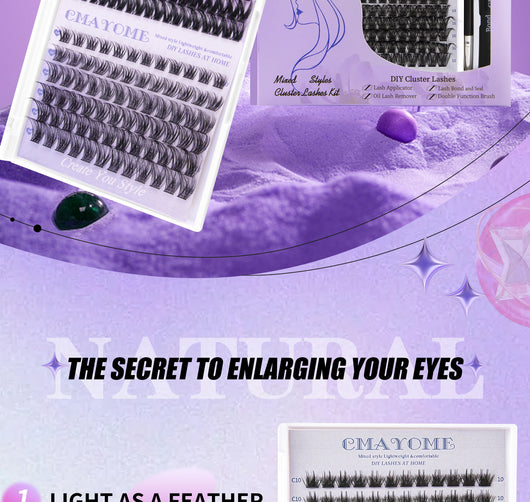 Kit Completo de Pestañas Postizas Segmentadas con Adhesivo Doble - Image 13