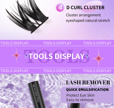 Kit Completo de Pestañas Postizas Segmentadas con Adhesivo Doble - Image 15