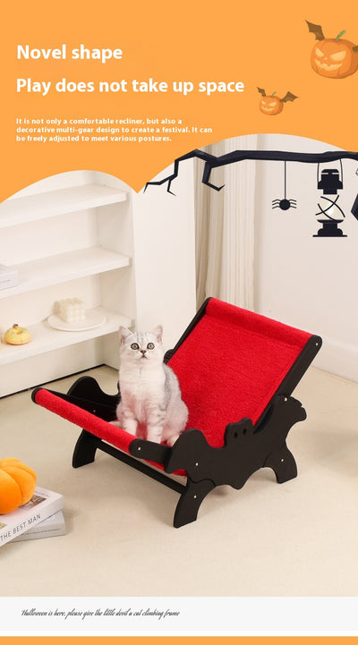 Reclinador para Gatos Murciélago Halloween Negro y Rojo - Image 15
