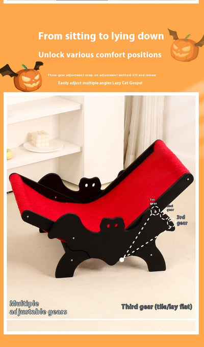 Reclinador para Gatos Murciélago Halloween Negro y Rojo - Image 16