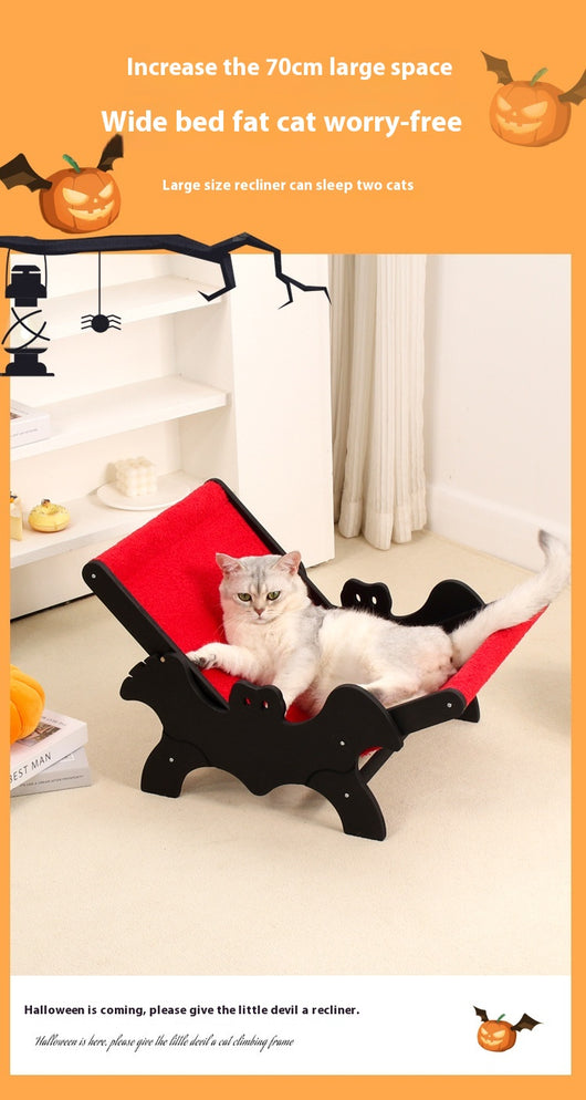 Reclinador para Gatos Murciélago Halloween Negro y Rojo - Image 18