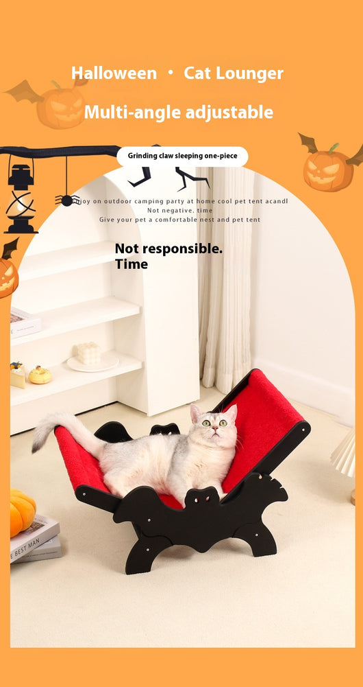 Reclinador para Gatos Murciélago Halloween Negro y Rojo - Image 19