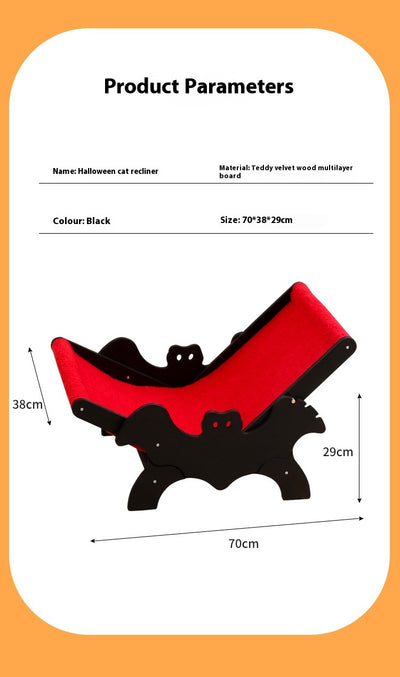 Reclinador para Gatos Murciélago Halloween Negro y Rojo - Image 21