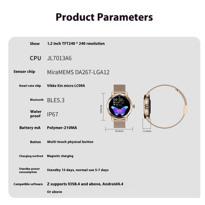 Smartwatch Elegante para Mujer con Monitor de Frecuencia Cardíaca y Oxígeno en Sangre - Image 8