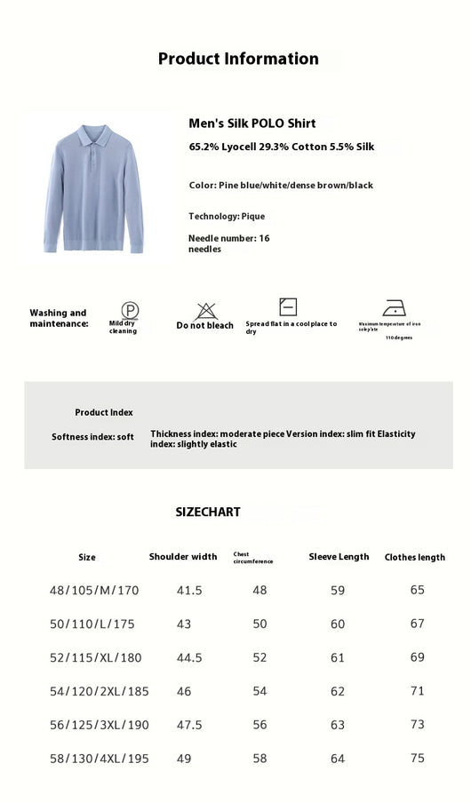 Camiseta Manga Larga de Seda Morera para Hombre - Básico Liso - Image 26
