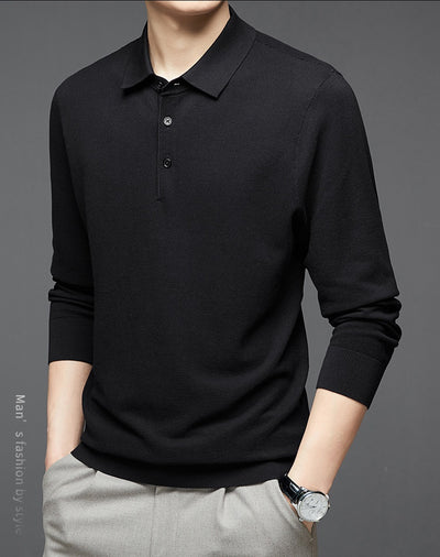 Camiseta Manga Larga de Seda Morera para Hombre - Básico Liso - Image 31