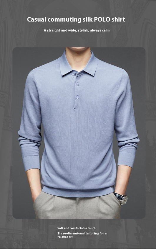 Camiseta Manga Larga de Seda Morera para Hombre - Básico Liso - Image 32
