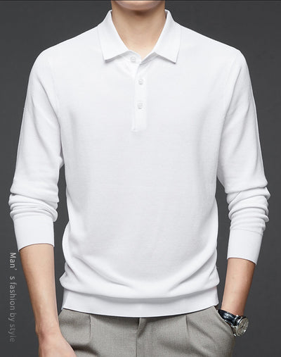 Camiseta Manga Larga de Seda Morera para Hombre - Básico Liso - Image 37