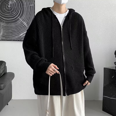 Cardigan Tejido con Capucha Estilo Hong Kong - Diseño Trendy Otoño - Image 15