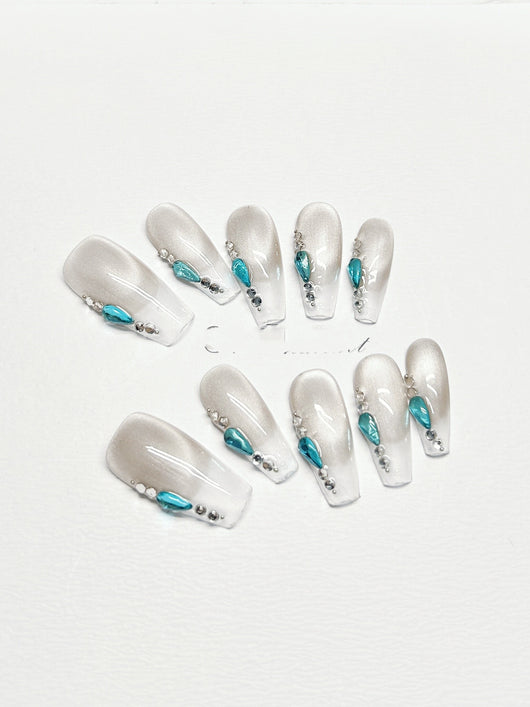 Uñas Postizas Medianas Personalidad Blanca - Image 12
