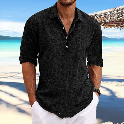 Camisa Holgada de Cáñamo y Algodón para Hombre - Talla Grande - Image 14