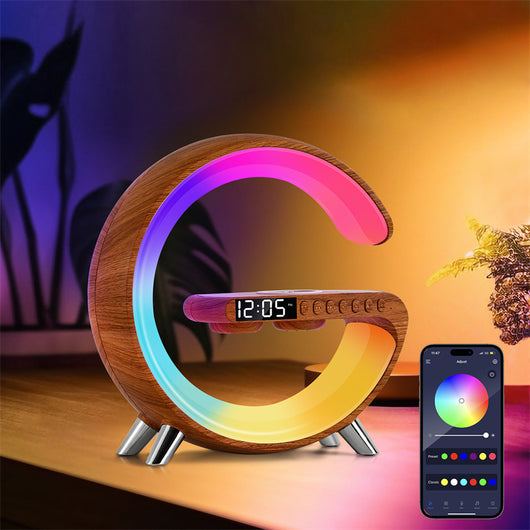 Lámpara LED Inteligente G con Altavoz Bluetooth, Cargador Inalámbrico y Control por App - Image 37