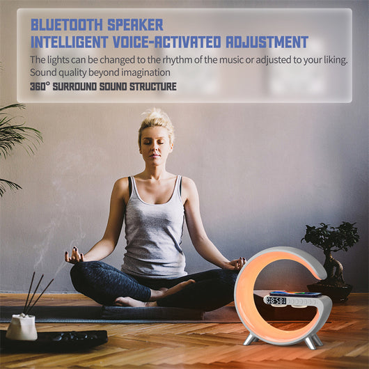 Lámpara LED Inteligente G con Altavoz Bluetooth, Cargador Inalámbrico y Control por App - Image 48