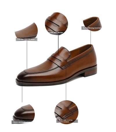 Zapatos de Cuero para Hombre Estilo Ejecutivo Primera Capa Ante - Image 32