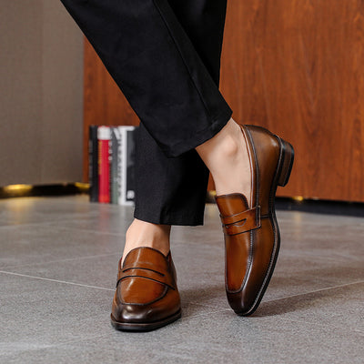 Zapatos de Cuero para Hombre Estilo Ejecutivo Primera Capa Ante - Image 36