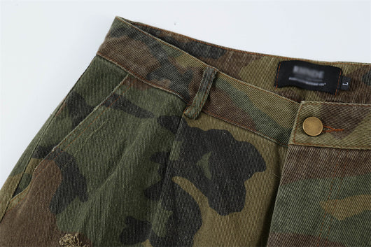 Shorts Punk Holgados con Múltiples Bolsillos y Detalles Rotos - Image 23