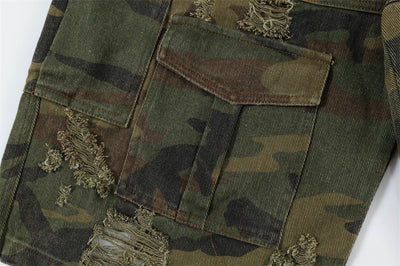 Shorts Punk Holgados con Múltiples Bolsillos y Detalles Rotos - Image 24