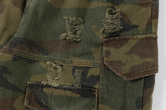 Shorts Punk Holgados con Múltiples Bolsillos y Detalles Rotos - Image 32