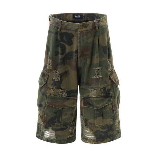 Shorts Punk Holgados con Múltiples Bolsillos y Detalles Rotos - Image 34