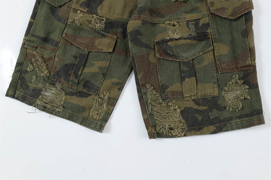 Shorts Punk Holgados con Múltiples Bolsillos y Detalles Rotos - Image 38
