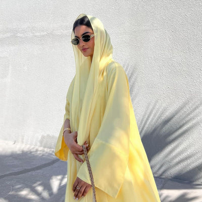 Vestido Abaya de Satén Suave - Moda Elegante Oriente Medio - Image 32