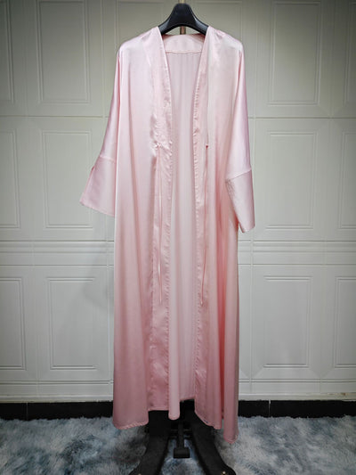 Vestido Abaya de Satén Suave - Moda Elegante Oriente Medio - Image 35