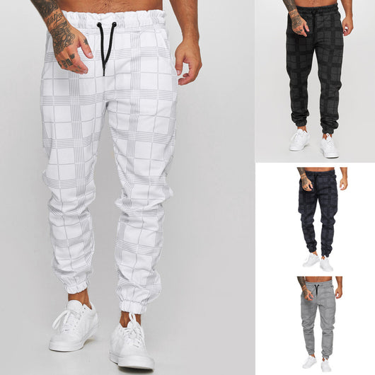 Pantalones Casuales con Estampado Digital 3D Cuadriculado - Image 8