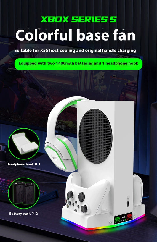 Almohadilla Refrigerante Multifunción con Ventilador, Soporte para Auriculares y Luces LED - Image 29