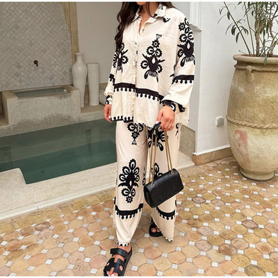 Conjunto Casual Mujer: Blusa Estampada y Pantalón de Moda - Image 8